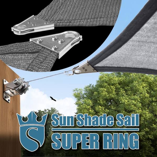 ROYAL SHADE 30 ft. x 30 ft. x 30 ft. Grey Triangle Super Ring Sun