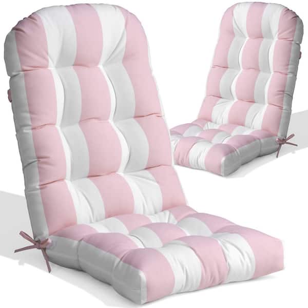 Unbranded 50 in. x 20 in. 2-Piece Polyester Outdoor Adirondack Chair Cushion in Pink and White