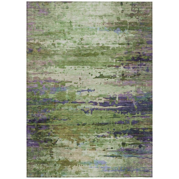 Chantille Machine Washable Indoor/Outdoor Abstract ACN2035 Green 2 ft. 6 in. x 3 ft. 10 in. Area Rug