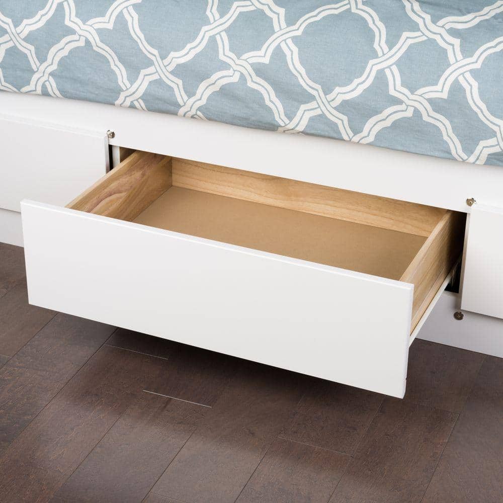 Queen Pine Wood Frame Platform Bed with Storage Drawers