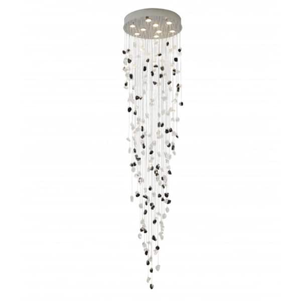 Unbranded Jamed 9-Light Chrome Crystal Cylinder Chandelier Living Room with No Bulbs Included