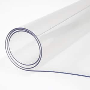 Plastic Table Cover 42 x 78 in. 2 mm Thick PVC Clear Solid Table Protector Rectangle Clear Desk Mat Easy Cleaning
