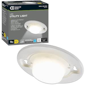 5 in. Closet Utility Light Lampholder Switch Controlled LED Flush Mount 650 Lumens 7-Watt 4000K Bright White