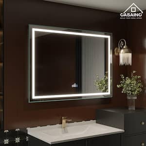 48 in. W x 36 in. H Rectangular Frameless Anti-Fog Wall Bathroom Vanity Mirror Ultra Bright