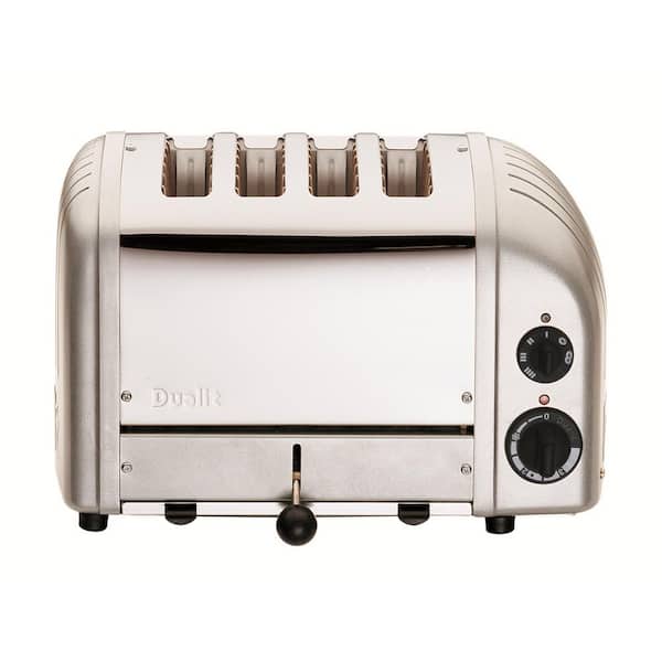 Dualit New Gen 4-Slice Metallic Silver Wide Slot Toaster with Crumb Tray