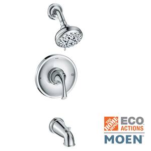Idora Single-Handle 5-Spray Tub and Shower Faucet with Curved Shower Rod in Chrome (Valve Included)