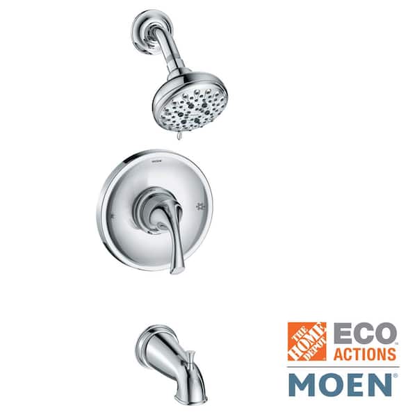 MOEN Idora Single-Handle 5-Spray Tub and Shower Faucet with Curved Shower Rod in Chrome (Valve Included)