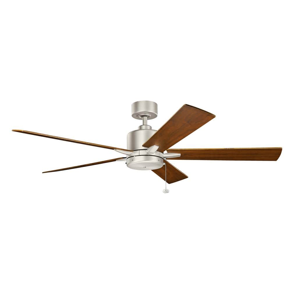 Lucian II 60 in. Indoor Brushed Nickel Downrod Mount Ceiling Fan with Pull Chain for Bedrooms or Living Rooms price history on PriceWatchPro
