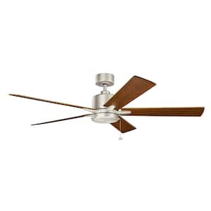 Lucian II 60 in. Indoor Brushed Nickel Downrod Mount Ceiling Fan with Pull Chain
