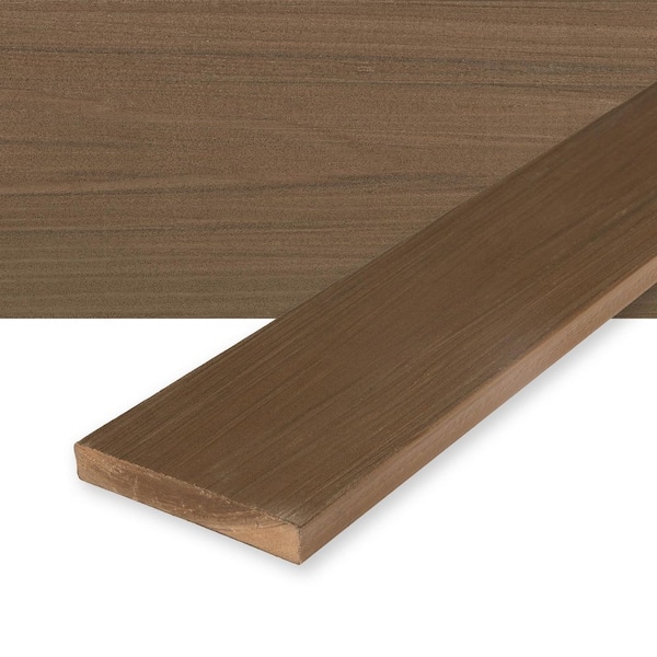 Deckorators Summit 1 in. x 6 in. x 20 ft. Boulder Brown Square Edge Composite Deck Board