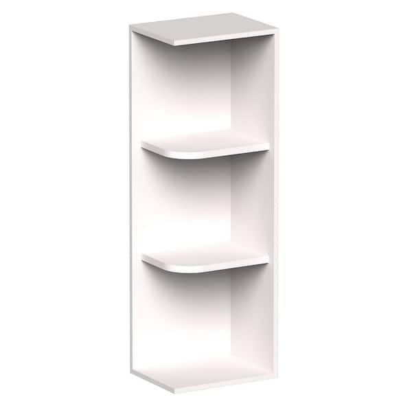 12 in. W x 9 in. D x 36 in. H Ready to Assemble Solid Wood Shaker Wall Shelves Kitchen Cabinet in White With 4 shelves