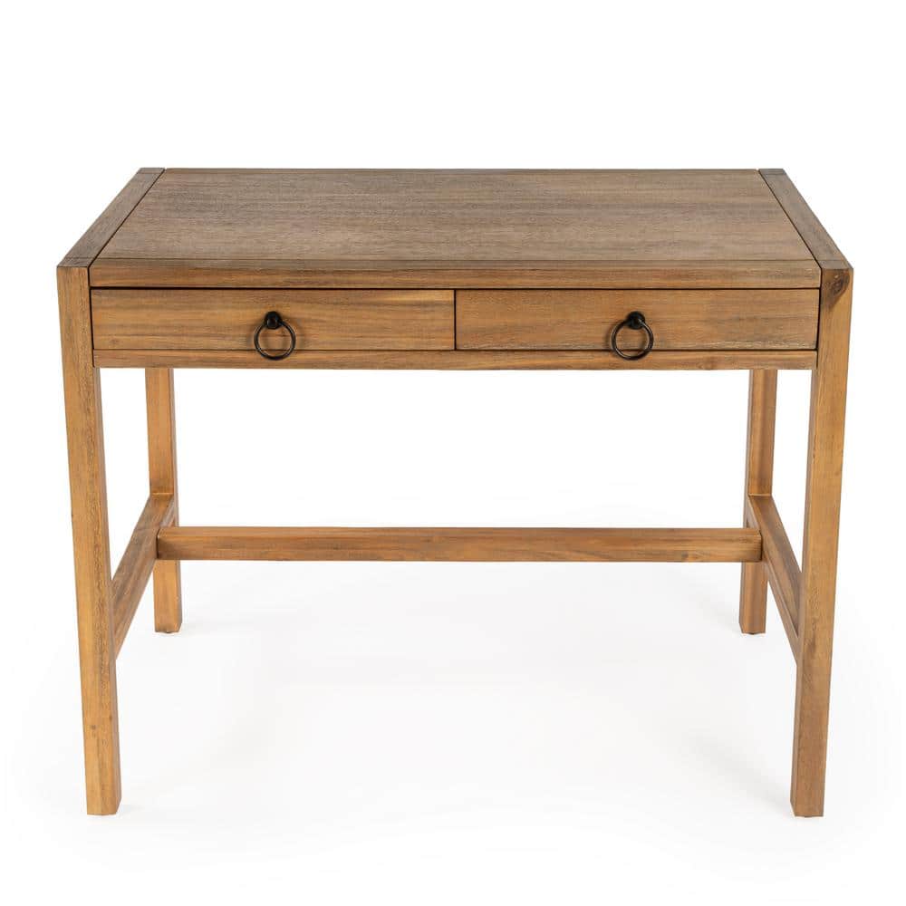 Elin 116'' Natural Wood Writing Desk with Drawers