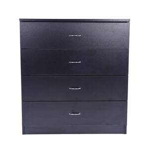 Modern Simple 4-Drawer Chest of-Drawers Black (13 in W. x 28.74 in H.)