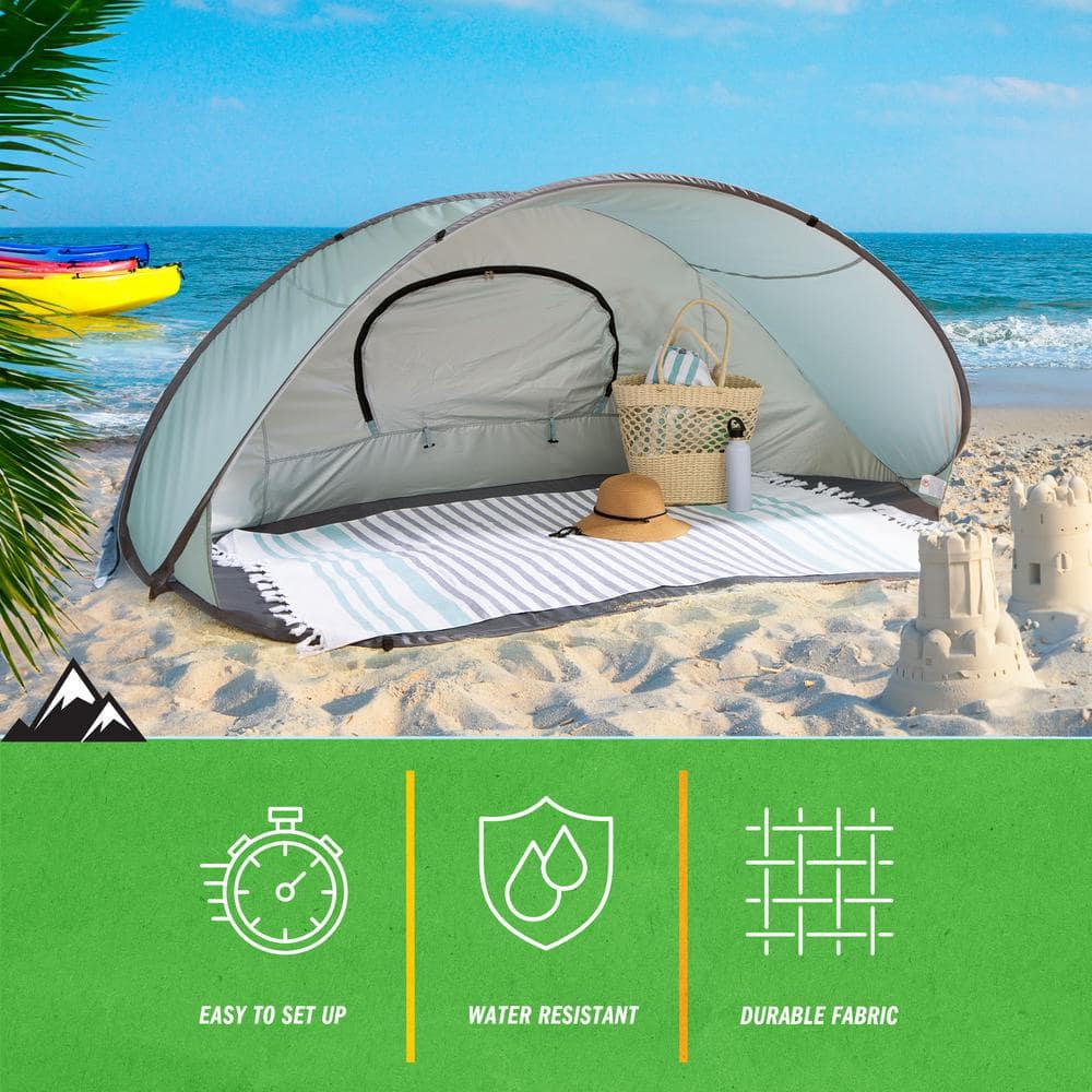 Blue Pop-Up Beach Tent with UV Protection and Carry Bag