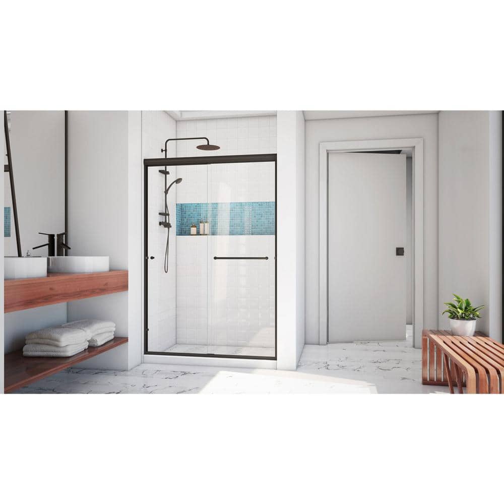 Alliance Pro LT 48" Oil Rubbed Bronze and Clear Glass Sliding Shower Door