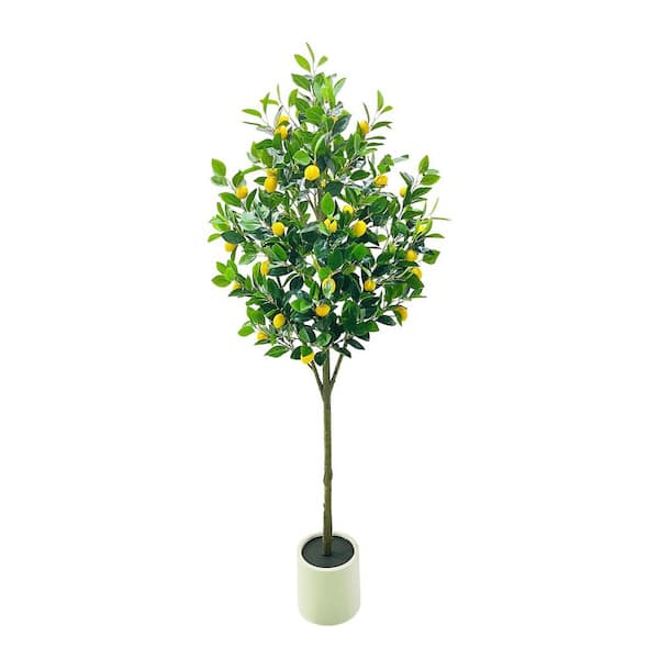5FT Artificial Lemon Trees Indoor, Faux Tree, Artificial Planter, Artificial Fake Tree Flower Potted