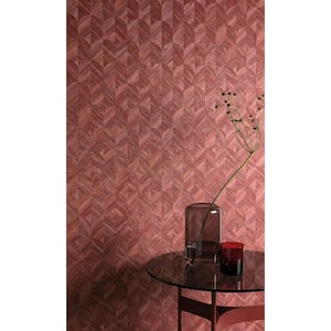 Red Contemporary Art Deco Geometric Shelf Liner Non- Woven Non-Pasted Wallpaper (57Sq.ft) Double Roll