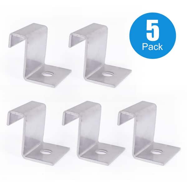 Wellco Stainless Steel L-Clamp，Grating Clip, Connector, for 1 in. Height Grating, 5-pack
