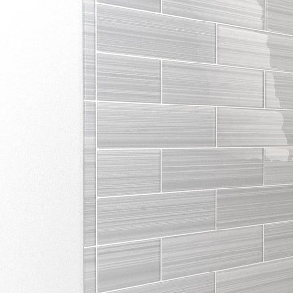 WS Tiles - Hand Painted Dark Gray 4 in. x 12 in. Individual Glass Subway Wall Tile (5 sq. ft / Case) WS Tiles - Hand Painted Dark Gray 4 in. x 12 in. Individual Glass Subway Wall Tile (5 sq. ft / Case)