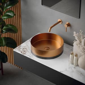 Grantham Single Handle Wall Mounted Bathroom Faucet in Brushed Copper