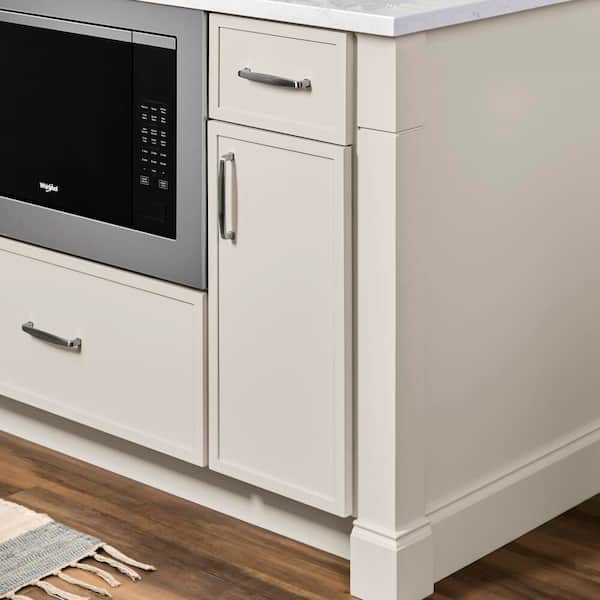 Leyton 18 in. W x 24 in. D x 34.5 in. H Ready to Assemble Plywood Slim Shaker Base Kitchen Cabinet in Antique White