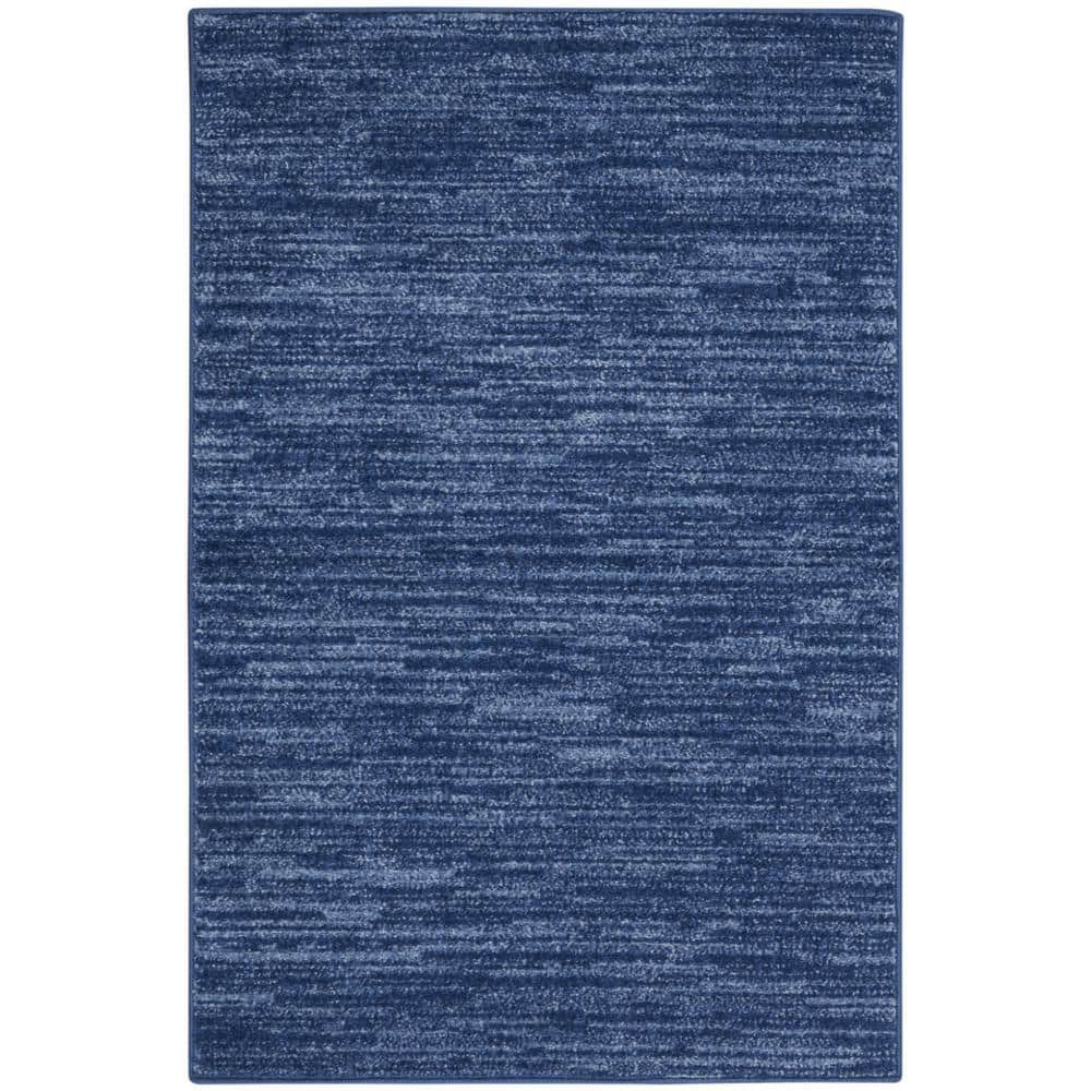 Charlie Navy Blue Solid Color 2 ft. x 4 ft. Indoor/Outdoor Runner Rug price history on PriceWatchPro