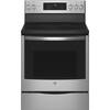 GE Profile 30 in. 5 Burner Element Free-Standing Electric Convection Range in Fingerprint Resistant Stainless w/ Air Fry PB900YVFS
