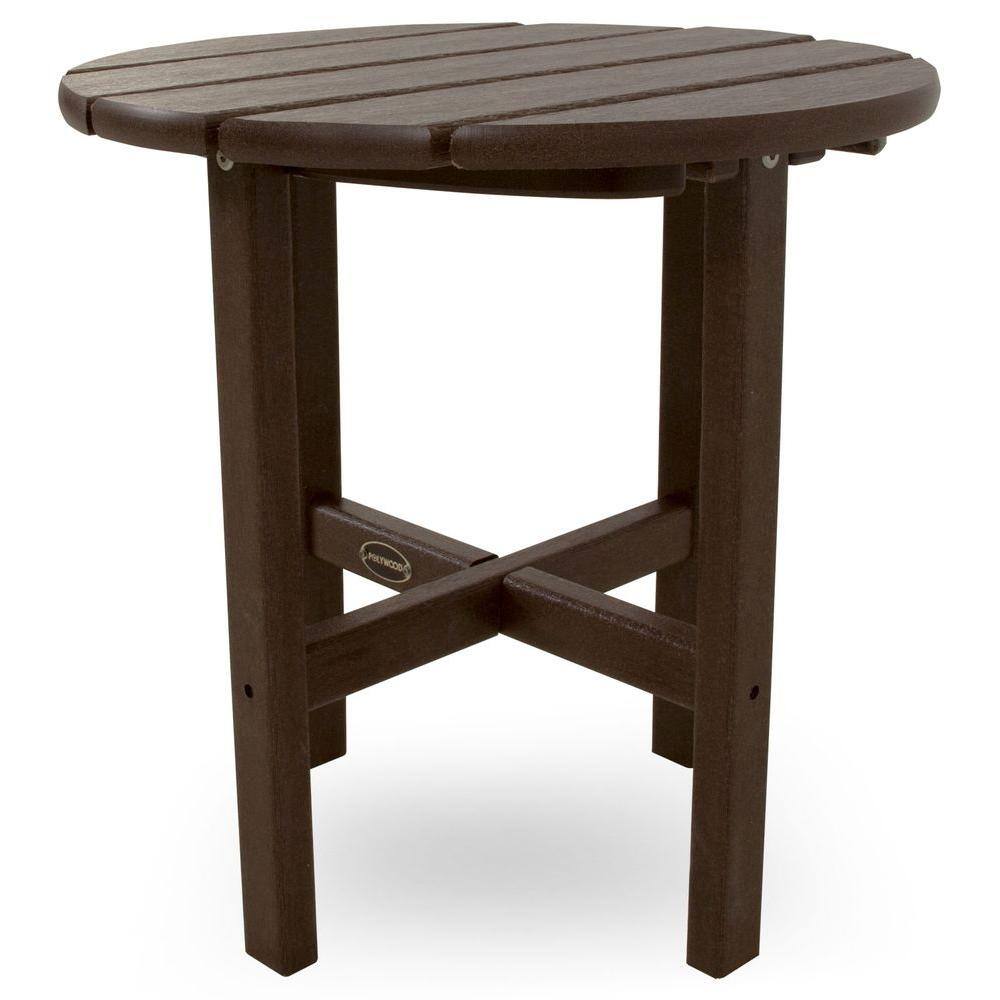 Mahogany 18" Round Outdoor Side Table