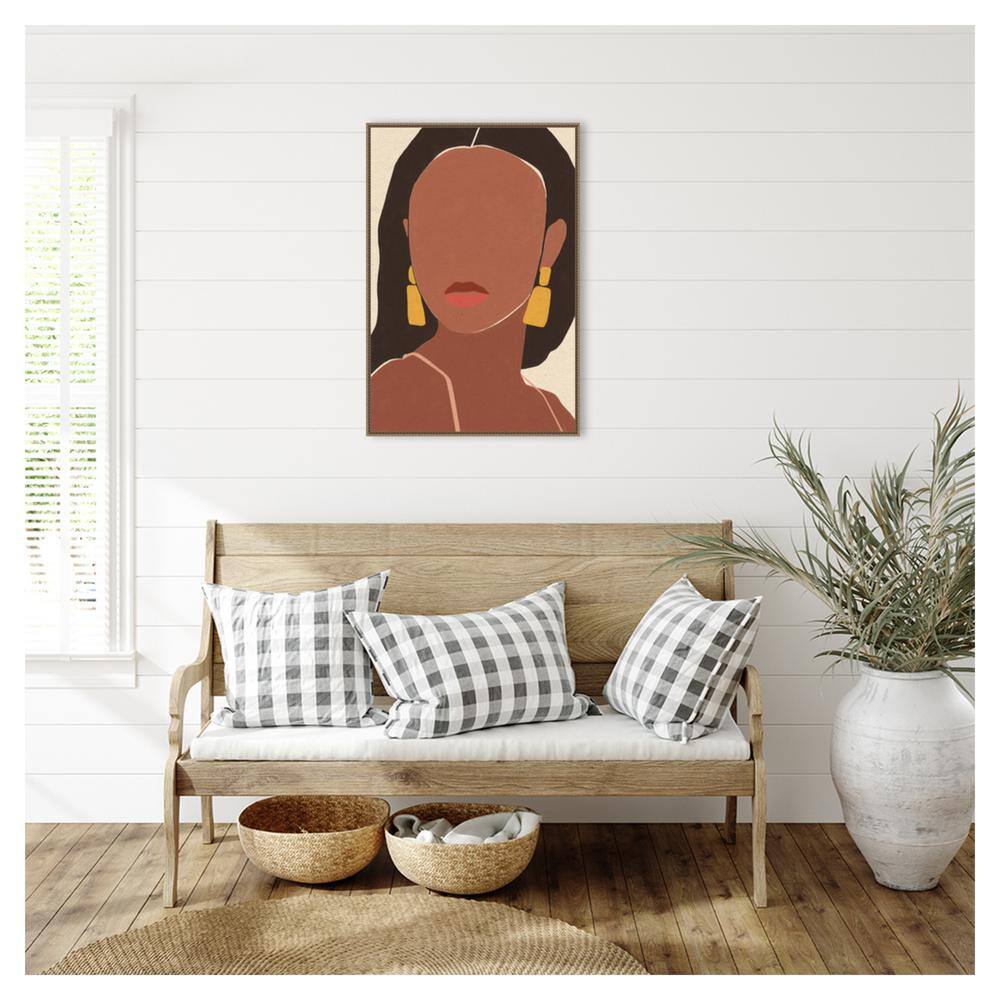 Sun Kissed Woman II Beaded Bronze Framed Canvas Wall Art