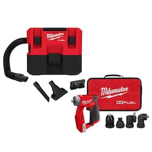 M12 FUEL 12-Volt Lithium-Ion Cordless 1.6 Gal. Wet/Dry Vacuum and 4-in-1 Installation 3/8 in. Drill Driver (2-Tool)
