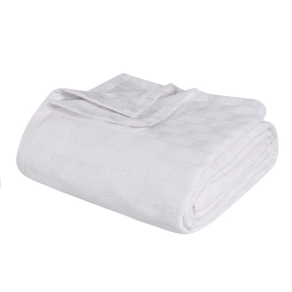 SUPERIOR Basketweave White Classic Farmhouse All-Season Cotton ...