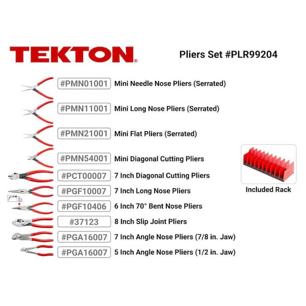 10-Piece Gripping, Cutting, Mini Pliers Set with Rack
