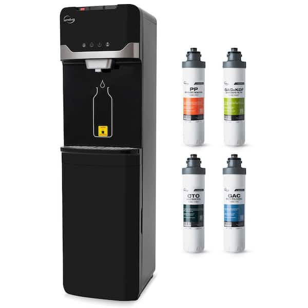 DS4B-PB Bottleless Water Cooler Dispenser w/ 4-Stage Filtration, SGS-Tested up to 99% Lead Removal, Hot, Cold, Room Temp