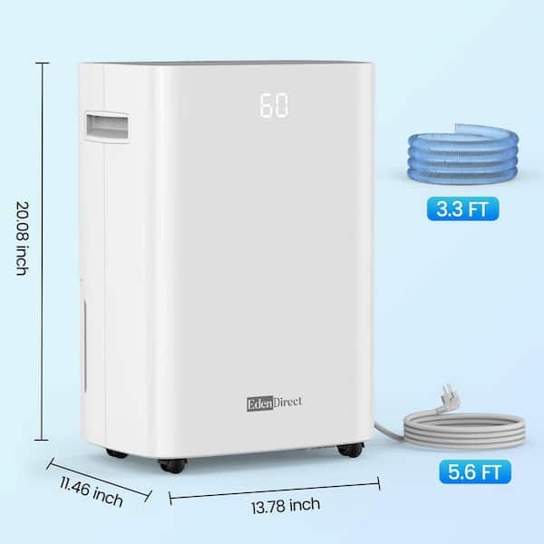 Edendirect 120 pt. 6,500 sq. ft. Upgraded Dehumidifier for