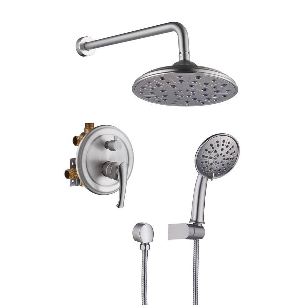 Brushed Nickel Multi-Head Wall Mounted Shower System