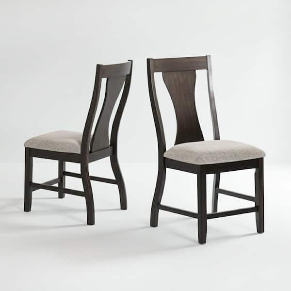 Kix Espresso Fabric Upholstered Dining Chairs (Set of 2)