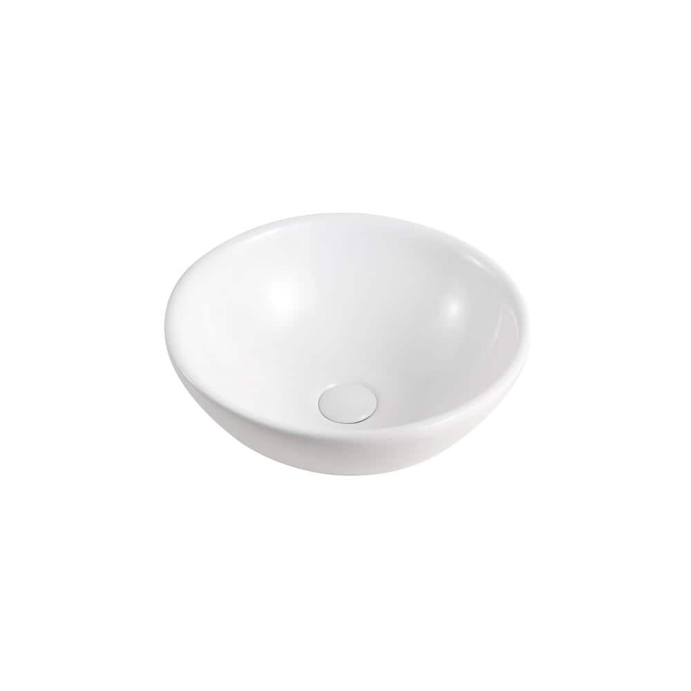 Elanti 15.5'' White Ceramic Round Vessel Sink