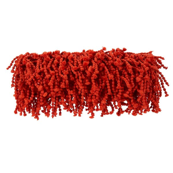 Mina Victory Shag Orange Shag 20 in. x 5 in. Bolster Throw Pillow