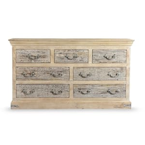 White 7-Drawer 64 in. Wide Chest of Drawers