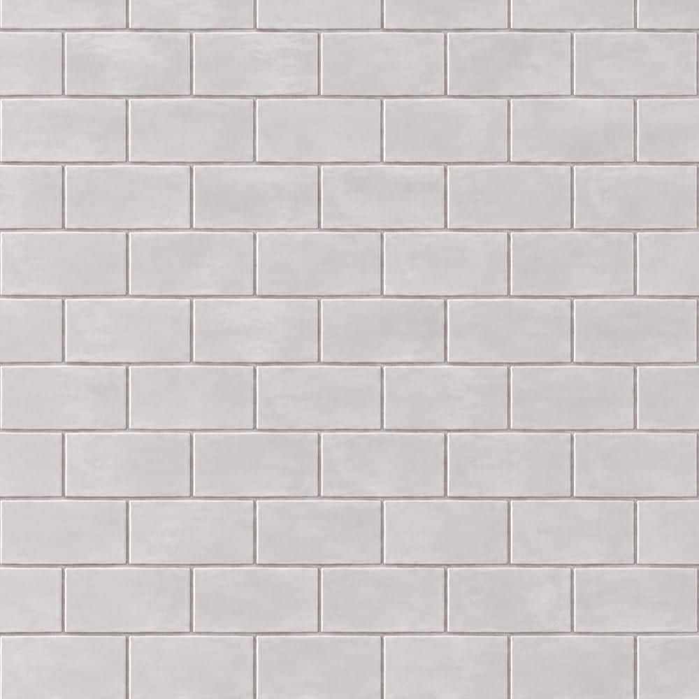 Jeffrey Court Simply Grey 3 in. x 6 in. Subway Gloss Textured