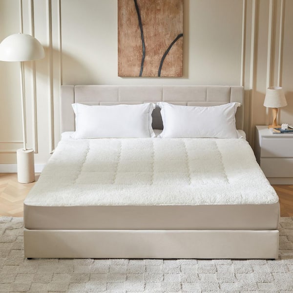 Queen Reversible Lambswool Mattress Topper Machine Washable