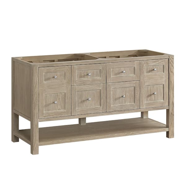 Breckenridge 59.9 in. W x 23.5 in. D x 33.0 in. H Double Bath Vanity Cabinet Without Top in Whitewashed Oak