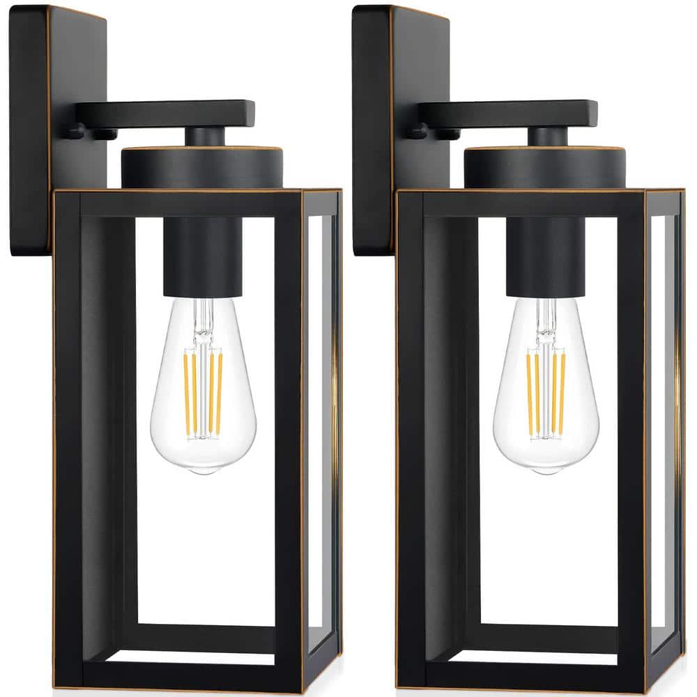 Farmhouse 12.8 in. Bronze Indoor/Outdoor Hardwired Coach Sconce with No Bulbs Included 2-Pack price history on PriceWatchPro