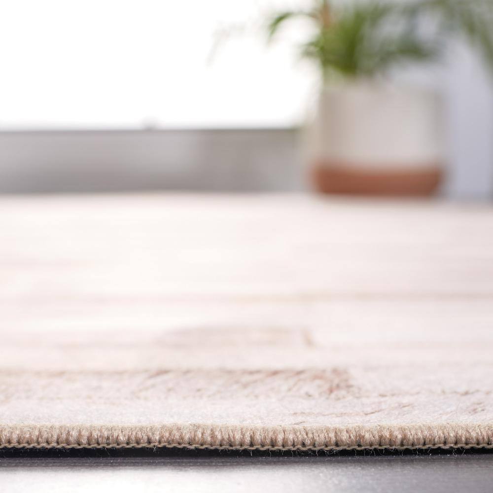 Beige and Brown Faux Hide Square Area Rug, 6'x6'