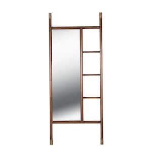Tenner 70 in. H x 28.5 in. W Rectangle Framed Walnut and Antique Brass Mirror