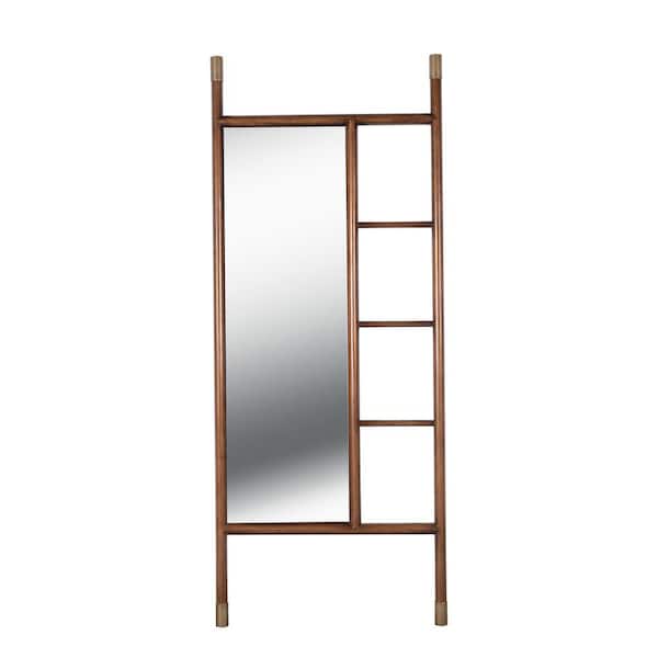 Manor Brook Tenner 70 in. H x 28.5 in. W Rectangle Framed Walnut and Antique Brass Mirror