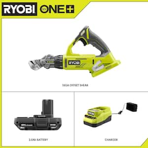 ONE+ 18V Cordless 18-Gauge Offset Shear with 2.0 Ah Battery and Charger