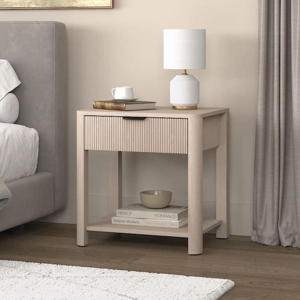 Pomona Alder White 1 Drawer 23. 625in. W Nightstand