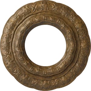 15-3/8 in. x 7 in. I.D. x 1 in. Lisbon Urethane Ceiling Medallion (Fits Canopies upto 7 in.), Rubbed Bronze