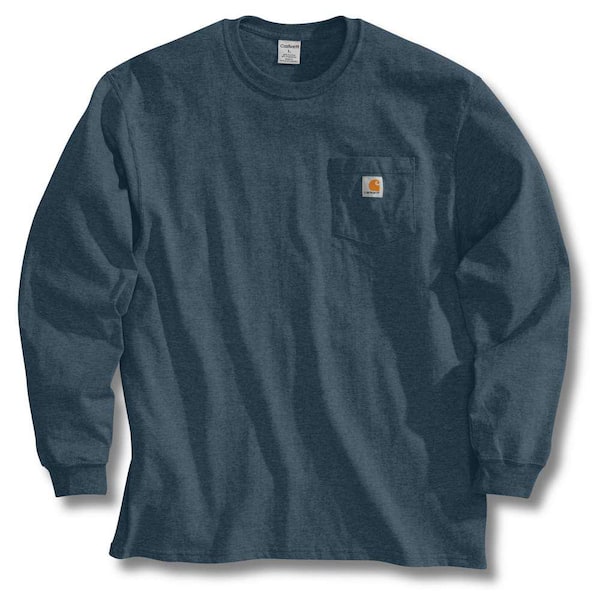 Carhartt Men's Tall XX Large Bluestone Cotton Long-Sleeve T-Shirt
